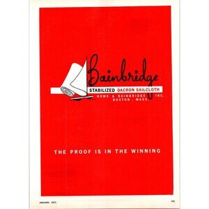 1971 Bainbridge Dacron Sailing Sailcloth Sails Fabric Vintage Print Ad Wall Art